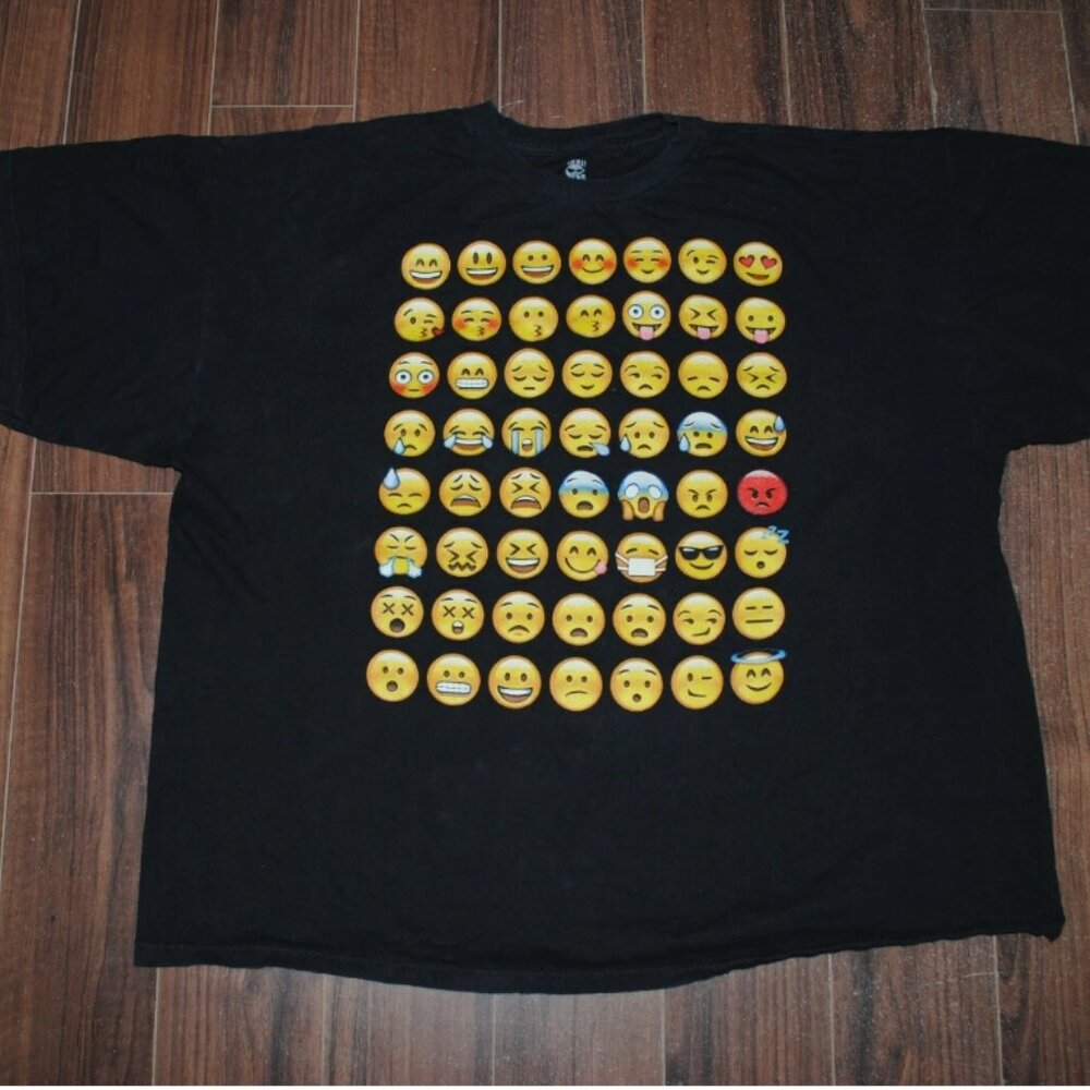Emoji Wear XXXL Black Cotton T Shirt Chest 52"